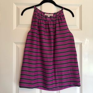 Loft Magenta, Purple + Mustard Flowy Stripe Tank
